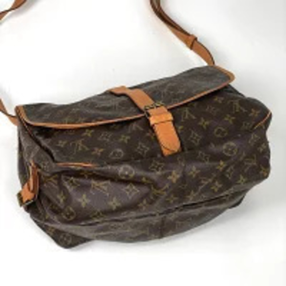 Louis Vuitton Brown Monogram Shoulder Bag Saumur Crossbody Brown